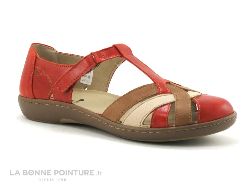 Achat chaussures 3 Points de Suspension Femme Sandale et Nu-pieds, vente 3 Points de Suspension Kirout Rouge - Beige - Sandale