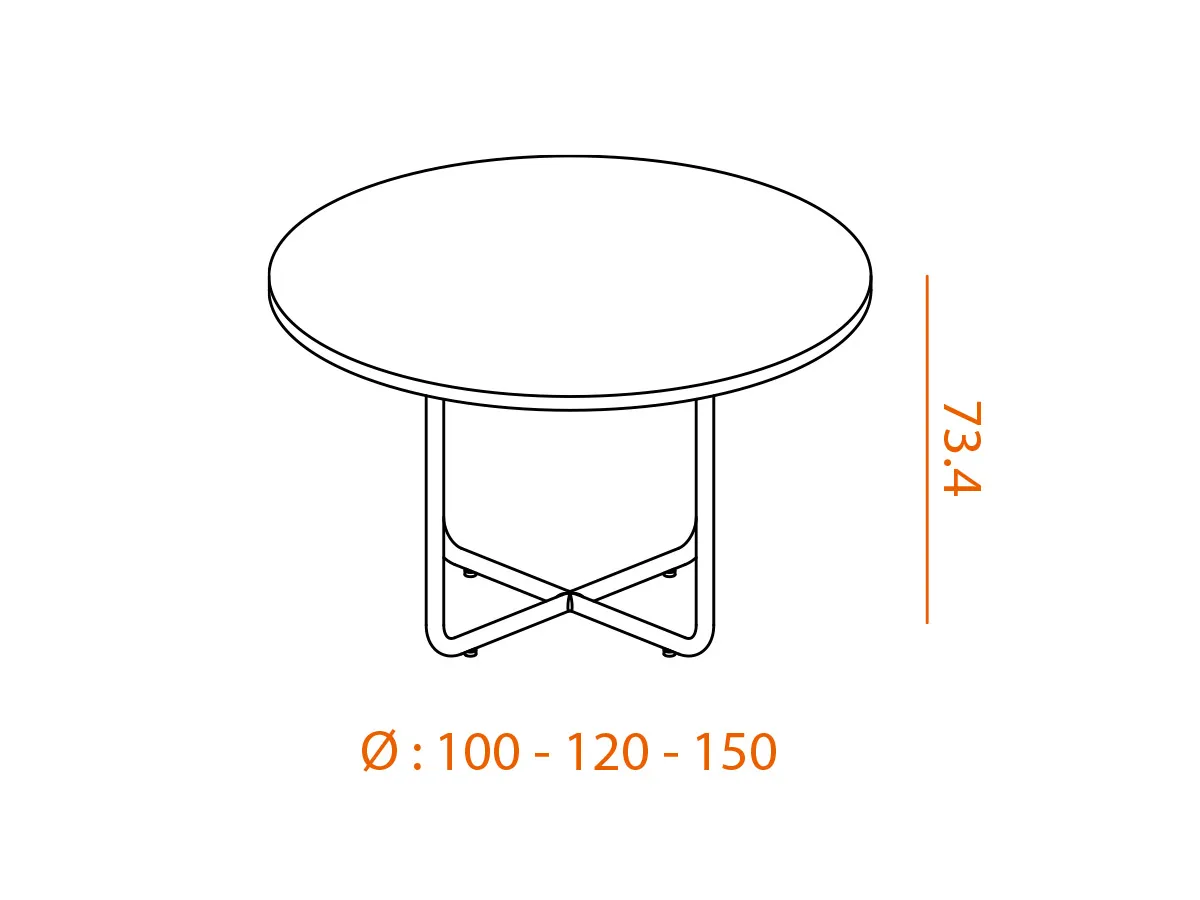 Atra - Table de réunion ronde iTAQ