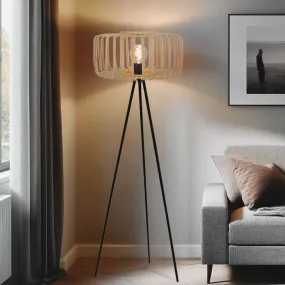 Bamboe vloerlamp bruin, Tina, met schakelaar