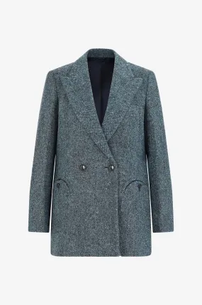 Blazer en laine vierge Xana Turquoise