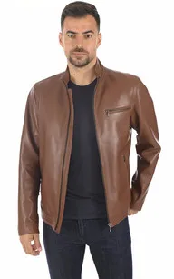 Blouson agneau cognac homme La Canadienne - La Canadienne - Blousons Cuir Cognac