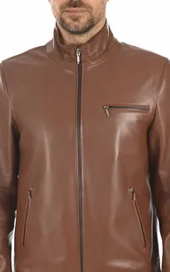 Blouson agneau cognac homme La Canadienne - La Canadienne - Blousons Cuir Cognac