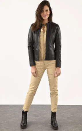 Blouson agneau noir femme La Canadienne - La Canadienne - Blousons Cuir Noir