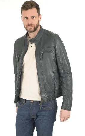 Blouson Casey bleu Oakwood - La Canadienne - Blousons Cuir Bleu