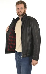 Blouson classique agneau noir Milestone - La Canadienne - Blousons Cuir Noir