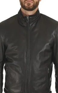 Blouson classique agneau noir Milestone - La Canadienne - Blousons Cuir Noir