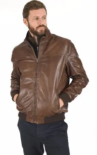 Blouson confort agneau cognac Smarty - La Canadienne - Blousons Cuir Cognac