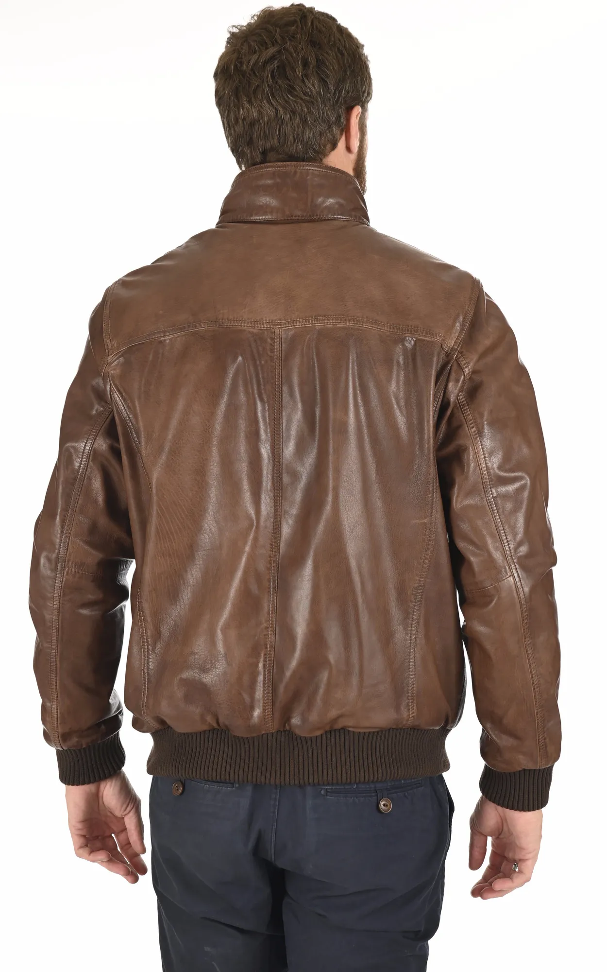 Blouson confort agneau cognac Smarty - La Canadienne - Blousons Cuir Cognac