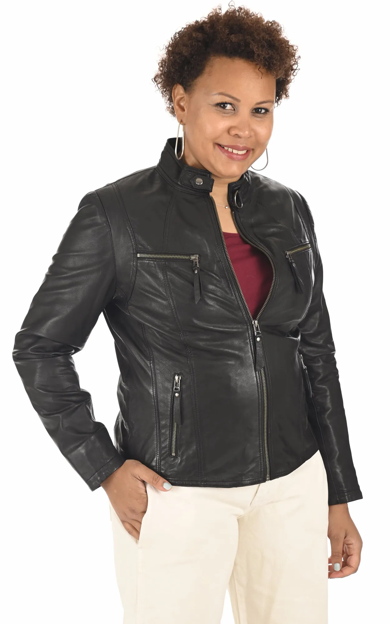 Blouson confort cuir noir La Canadienne - La Canadienne - Blousons Cuir Noir