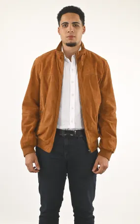 Blouson confort velours cognac La Canadienne - La Canadienne - Blousons Nubuck et Daim Cognac