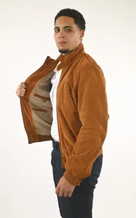 Blouson confort velours cognac La Canadienne - La Canadienne - Blousons Nubuck et Daim Cognac