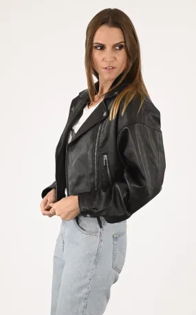 Blouson court agneau noir La Canadienne - La Canadienne - Blousons Cuir Noir