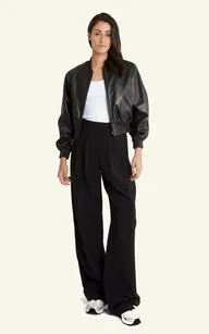 Blouson cuir Gaia noir Serge Pariente - La Canadienne - Blousons Cuir Noir