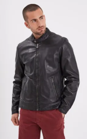 Blouson cuir Mercer noir Daytona 73 - La Canadienne - Blousons Cuir Noir