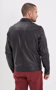 Blouson cuir Mercer noir Daytona 73 - La Canadienne - Blousons Cuir Noir