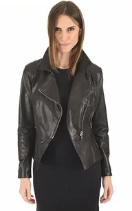 Blouson cuir végétal noir La Canadienne - La Canadienne - Blousons Cuir Noir