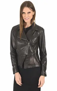 Blouson cuir végétal noir La Canadienne - La Canadienne - Blousons Cuir Noir