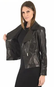 Blouson cuir végétal noir La Canadienne - La Canadienne - Blousons Cuir Noir