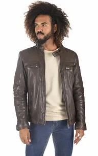 Blouson Drink cuir chocolat Oakwood - La Canadienne - Blousons Cuir Chocolat