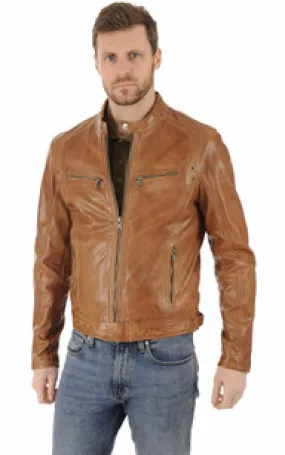 Blouson Dustin Cognac Daytona 73 - La Canadienne - Blousons Cuir Cognac