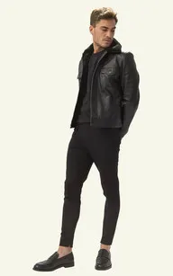 Blouson Elias Noir Serge Pariente - La Canadienne - Blousons Cuir Noir