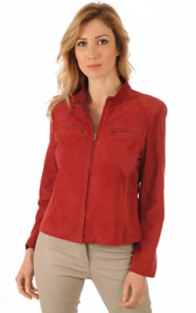 Blouson Femme Cuirs Velours Rouge La Canadienne - La Canadienne - Blousons Cuir Rouge