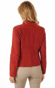 Blouson Femme Cuirs Velours Rouge La Canadienne - La Canadienne - Blousons Cuir Rouge