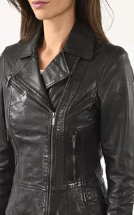 Blouson Juliette Noir Rose Garden - La Canadienne - Blousons Cuir Noir