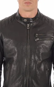 Blouson motard Starget noir Daytona 73 - La Canadienne - Blousons Cuir Noir