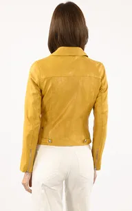 Blouson Olympe jaune Rose Garden - La Canadienne - Blousons Cuir Jaune