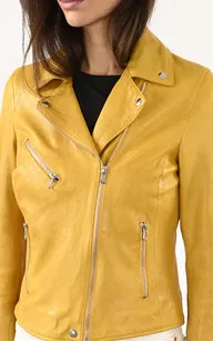 Blouson Olympe jaune Rose Garden - La Canadienne - Blousons Cuir Jaune