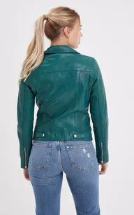 Blouson Olympe Malachite Rose Garden - La Canadienne - Blousons Cuir Vert