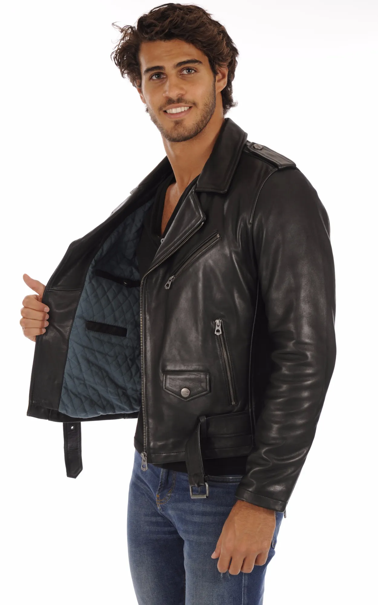 Blouson Rick Vachette Noir Daytona 73 - La Canadienne - Blousons Cuir Noir