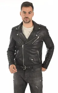 Blouson Rocker noir Serge Pariente - La Canadienne - Blousons Cuir Noir