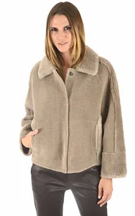 Blouson réversible Hélène taupe Oakwood - La Canadienne - Blousons Textile Taupe