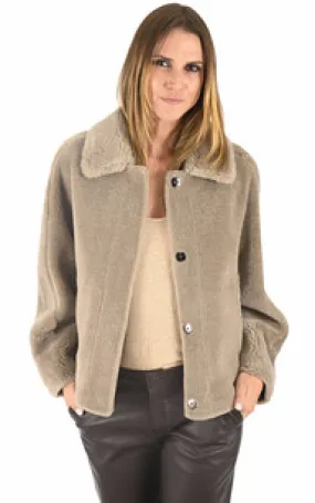 Blouson réversible Hélène taupe Oakwood - La Canadienne - Blousons Textile Taupe