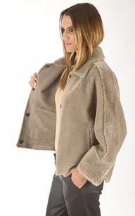 Blouson réversible Hélène taupe Oakwood - La Canadienne - Blousons Textile Taupe