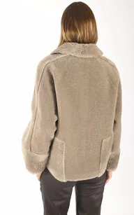 Blouson réversible Hélène taupe Oakwood - La Canadienne - Blousons Textile Taupe