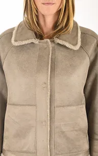 Blouson réversible Hélène taupe Oakwood - La Canadienne - Blousons Textile Taupe