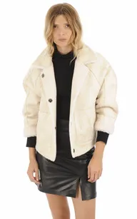 Blouson réversible Hélène écru Oakwood - La Canadienne - Blousons Textile Beige