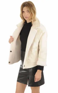 Blouson réversible Hélène écru Oakwood - La Canadienne - Blousons Textile Beige