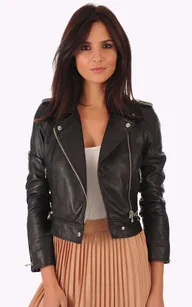 Blouson Yoko en cuir noir Oakwood - La Canadienne - Blousons Cuir Noir