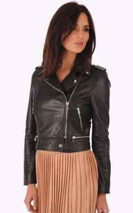 Blouson Yoko en cuir noir Oakwood - La Canadienne - Blousons Cuir Noir