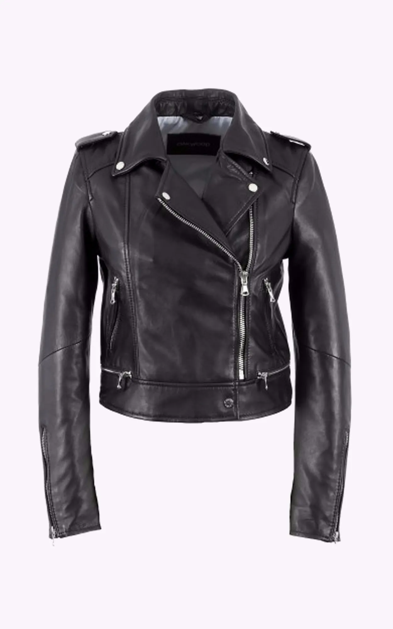 Blouson Yoko en cuir noir Oakwood - La Canadienne - Blousons Cuir Noir