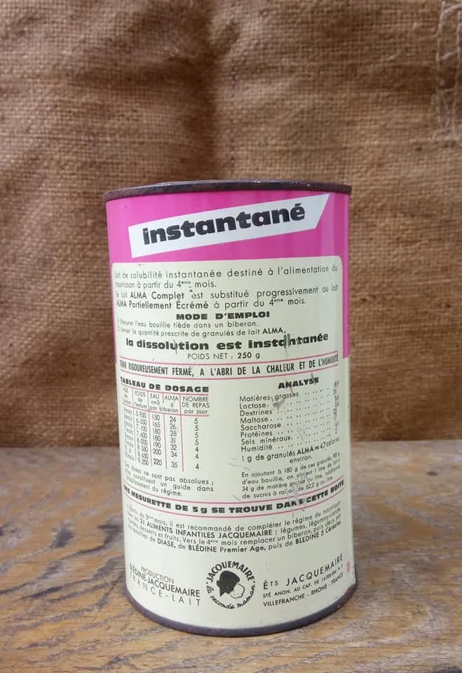 Boite publicitaire en tôle lithographiée (lait en poudre)