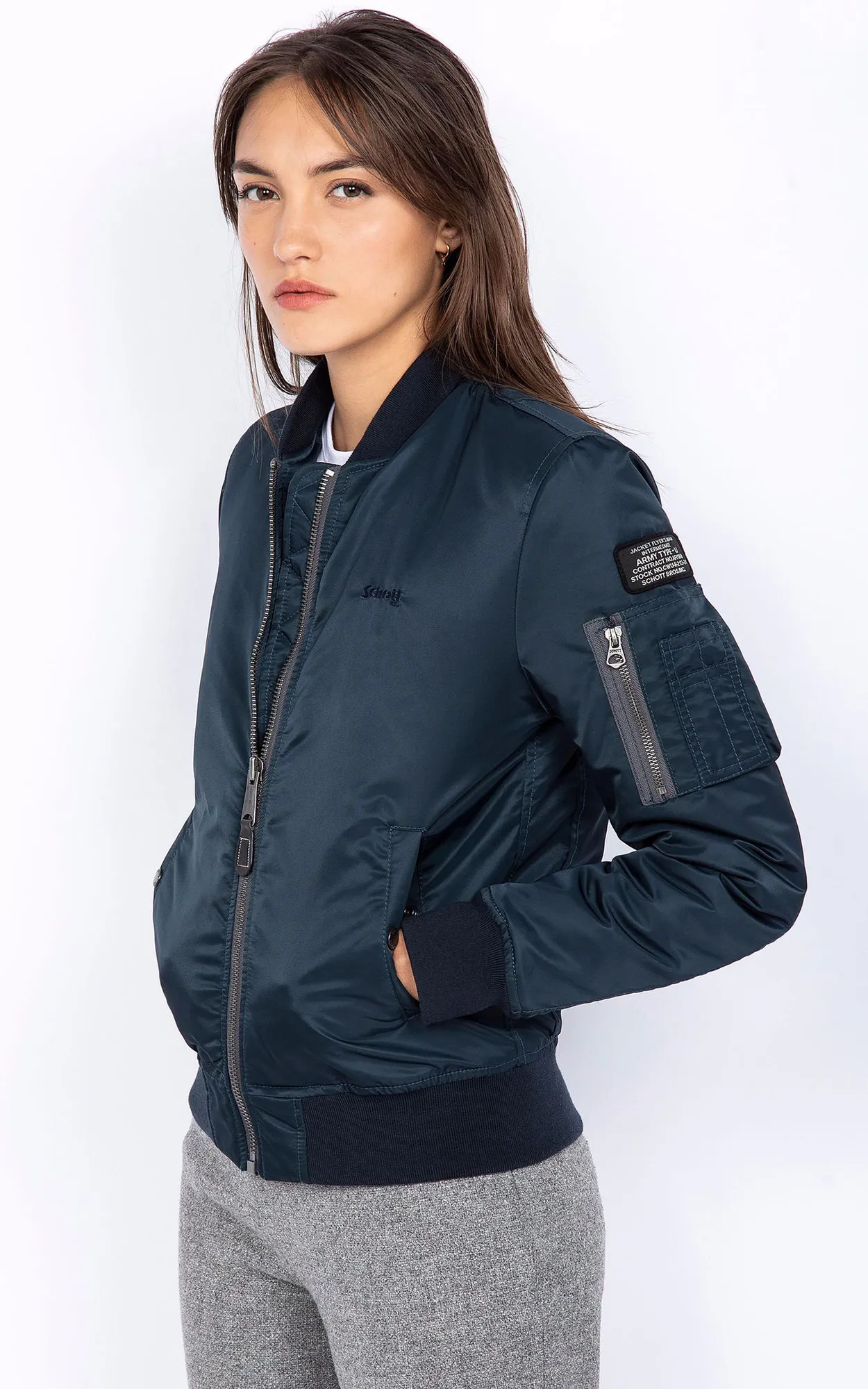 Bomber AIRFORCEWRS Navy Schott - La Canadienne - Blousons Textile Navy