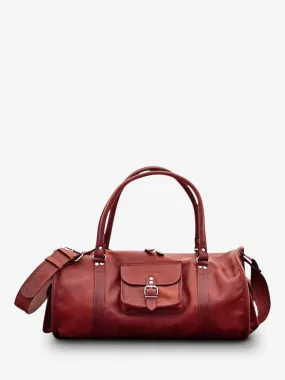 BROWN LEATHER CABIN TRAVEL BAG LeVoyageur L - Light Brown