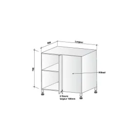 Caisson angle droit (Hauteur 780 mm) Blanc KITBAD780B