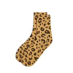 Chaussettes à paillettes léopard jaune 36-42 