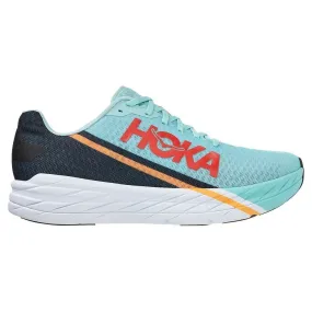 Chaussures running Hoka Unisexe | Chaussures de course avec plaque de carbone intégrée Hoka ROCKET X Eggshell Blue/Black Green U